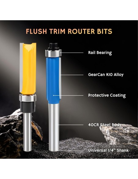 Juego de Brocas para Router GearCan 8 Piezas 1/4"