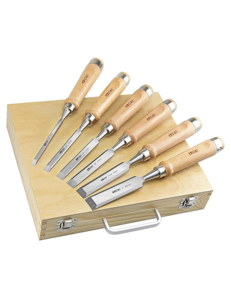 Cinceles de Madera C&T 8 Piezas con Estuche y Piedras
