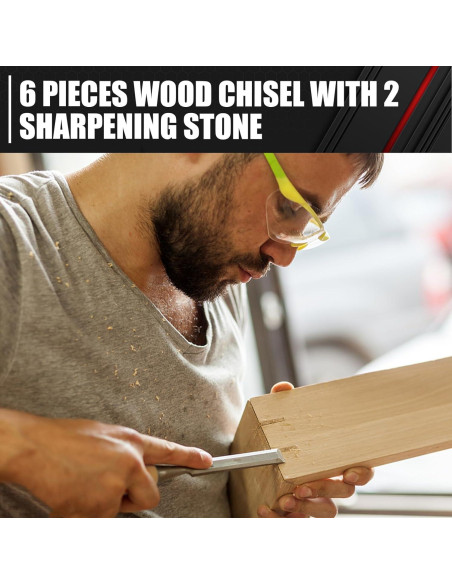 Cinceles de Madera C&T 8 Piezas con Estuche y Piedras