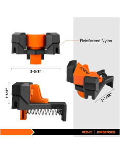 PONY Juego de 4 Abrazaderas de Esquina 90 para Carpintería 2