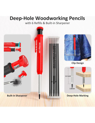 Regla Cuadrada Multi-Ángulo 3D ArtyMaster 9.65 cm + Lápiz