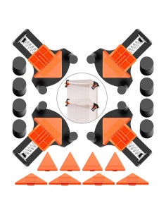 Juego de 4 abrazaderas de esquina NAYE 60/90/120 grados