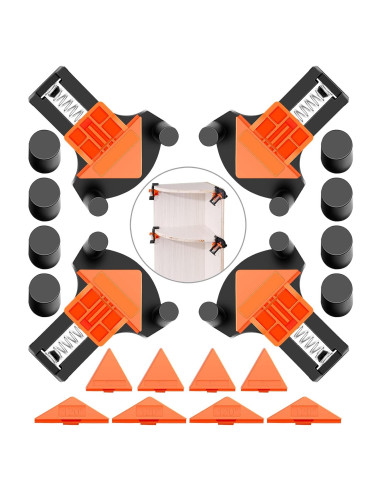 Juego de 4 abrazaderas de esquina NAYE 60/90/120 grados