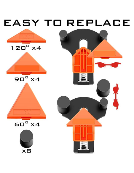 Juego de 4 abrazaderas de esquina NAYE 60/90/120 grados