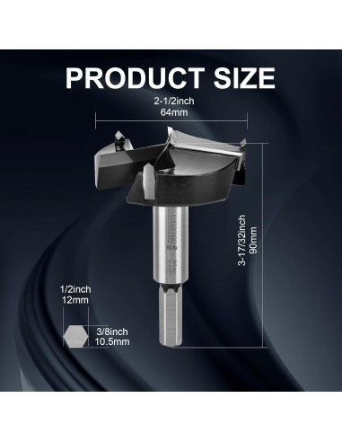 Broca Forstner Mollom 64mm para Carpintería YG8