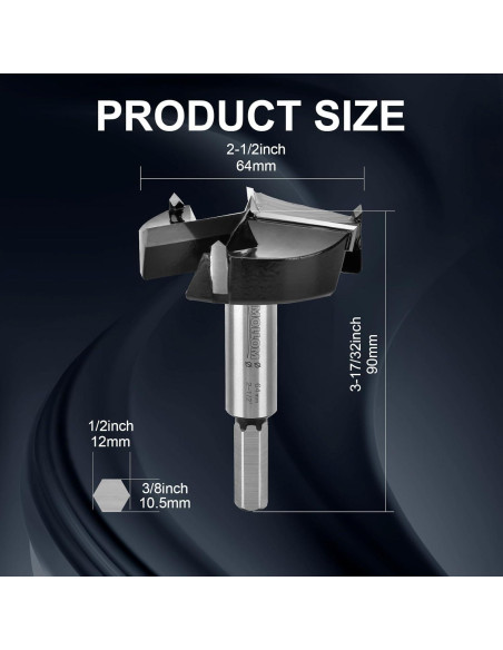 Broca Forstner Mollom 64mm para Carpintería YG8