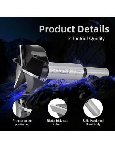 Broca Forstner Mollom 64mm para Carpintería YG8