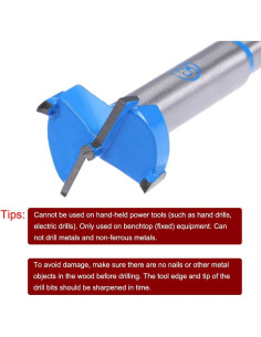 Broca Forstner uxcell 25mm Carburo para Madera 2pcs 2