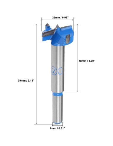 Broca Forstner uxcell 25mm Carburo para Madera 2pcs