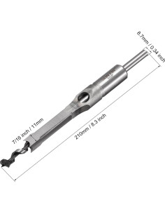 Broca Cuadrada uxcell 11mm 210mm para Madera Carpintería 2