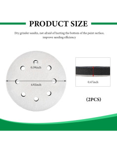 2 Almohadillas de Lijado DXNQ 12.5 cm 8 Agujeros Suaves 2