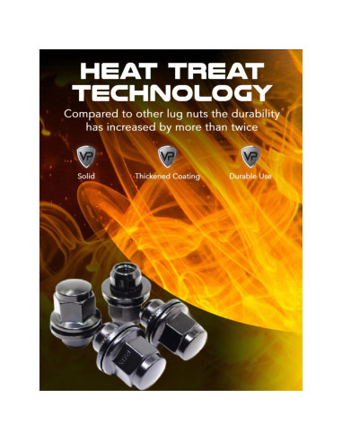 Juego de 20 Tuercas de Llantas Veritek 12x1.25mm Negras