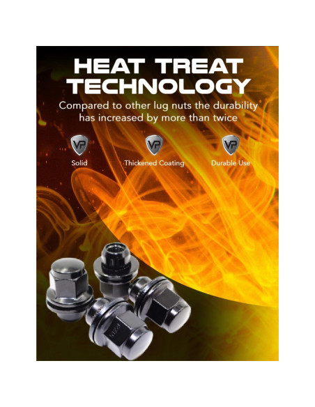 Juego de 20 Tuercas de Llantas Veritek 12x1.25mm Negras