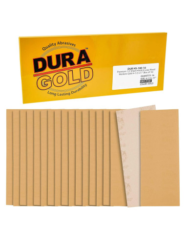 Papel de Lija Dura-Gold Premium 180 Granos 16 Hojas 11x4.5 cm
