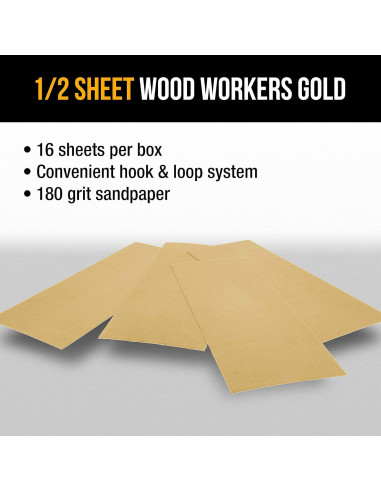 Papel de Lija Dura-Gold Premium 180 Granos 16 Hojas 11x4.5 cm