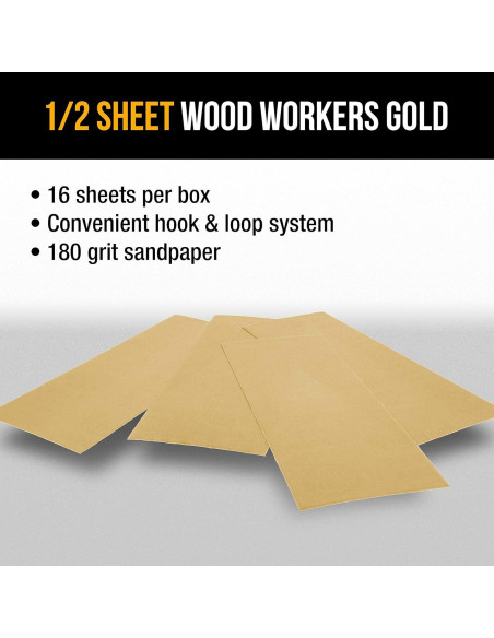 Papel de Lija Dura-Gold Premium 180 Granos 16 Hojas 11x4.5 cm