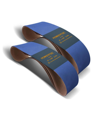 Banda de Lijado POWERTEC 6x122 cm 36 Grit 6 Piezas