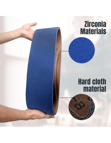 Banda de Lijado POWERTEC 6x122 cm 36 Grit 6 Piezas