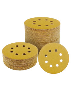 100 Discos de Lijado 12.7 cm QYQRQF 120 Granos 8 Agujeros