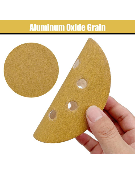 100 Discos de Lijado 12.7 cm QYQRQF 120 Granos 8 Agujeros