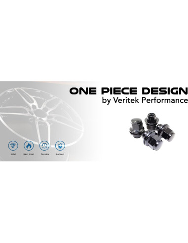 Juego de 20 Tuercas de Llantas Veritek 12x1.25mm Negras