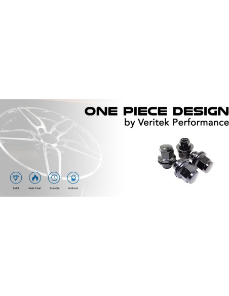 Juego de 20 Tuercas de Llantas Veritek 12x1.25mm Negras