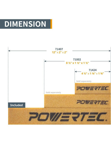 Barra de Limpieza Abrasiva POWERTEC 30cm 2PK - Lijado Efectivo