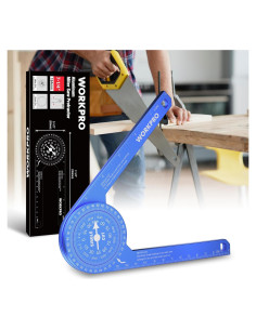 Transportador de Inglete WORKPRO 18.5 cm Aluminio Azul