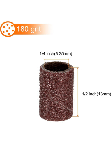 HARFINGTON 200pcs Mangas de Lijado 6,35mm Grano 180