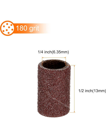 HARFINGTON 200pcs Mangas de Lijado 6,35mm Grano 180