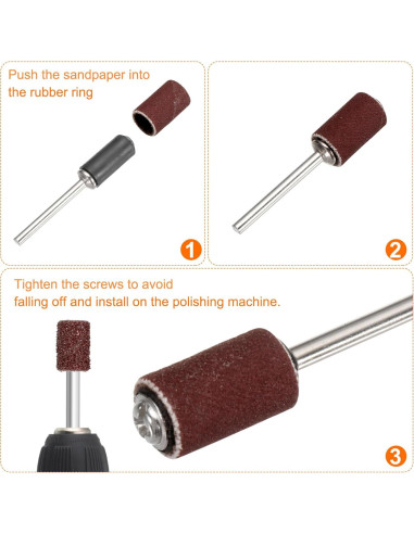 HARFINGTON 200pcs Mangas de Lijado 6,35mm Grano 180