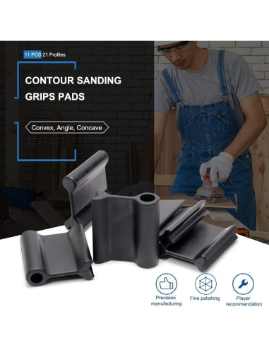 11 Agarraderas de Lijado de Contorno DITKOK para Carpintería