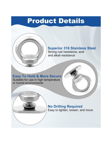 Accesorios de Montaje WENHUALI 12 Piezas Acero Inoxidable