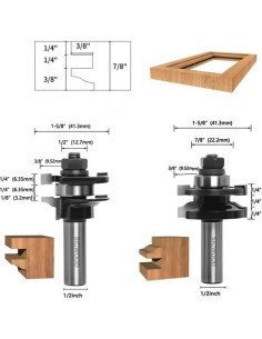 Juego de 3 Bits de Router SICWOOD para Gabinetes 1/2" 2