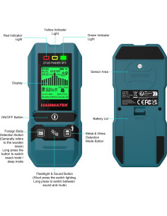 Buscador de Estudio HANMATEK SF3 6-en-1 Detección Madera Metal 2