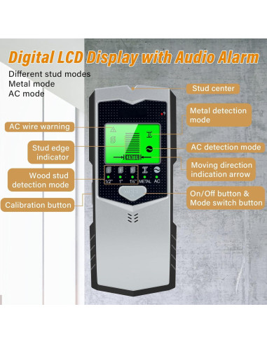 Buscador de Estudio Escáner de Pared Relahous 5 en 1 LCD