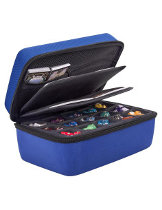 Estuche para Dados SIQUK Azul con Bandeja Desmontable