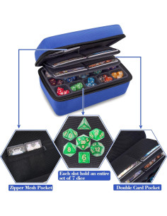 Estuche para Dados SIQUK Azul con Bandeja Desmontable 2