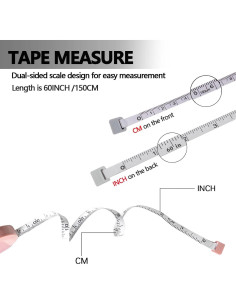 Paquete de 3 Cintas Métricas Retráctiles Doble Cara 1.5m 2