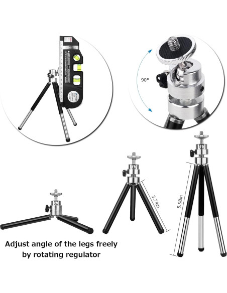 Nivel láser Qooltek con trípode y cinta métrica 2,44 m