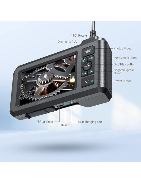 Endoscopio Industrial DEPSTECH DS300 1080P Doble Lente IP67