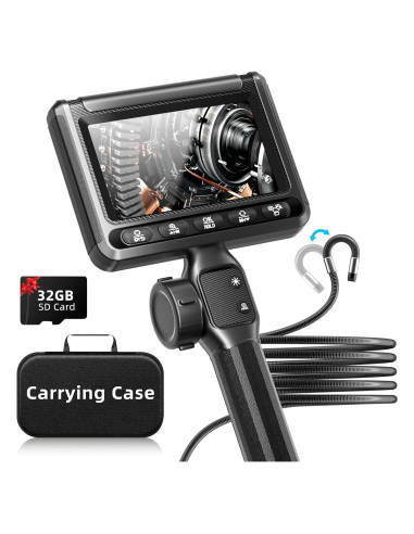 Borescopio Articulado UJOYOK 8mm con Luz LED y Pantalla 4.3"