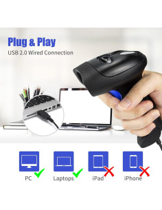 Escáner de Código de Barras USB NetumScan 1D CCD Mano 2