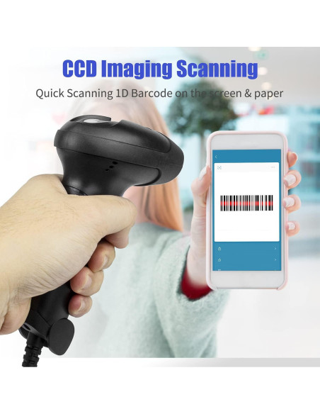 Escáner de Código de Barras USB NetumScan 1D CCD Mano Escáner de Código de Barras USB NetumScan 1D CCD Mano