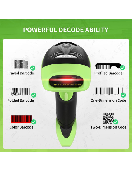 Escáner de Código de Barras 2D NetumScan Verde USB Escáner de Código de Barras 2D NetumScan Verde USB