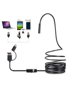 Cámara Endoscópica HD 3 en 1 Pilarmuture 1m USB Tipo-C