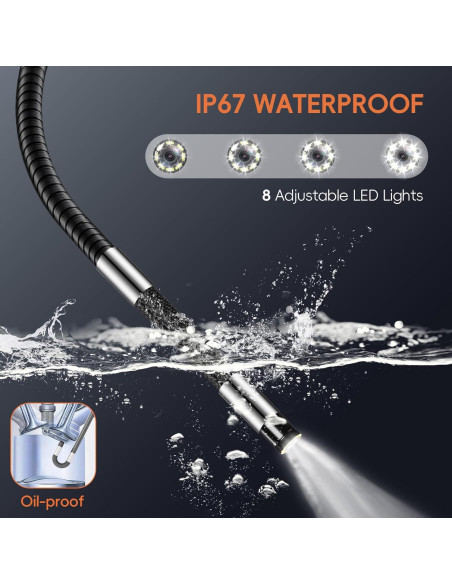 Cámara Endoscópica Articulada HILYCEN 2MP con Luz IP67 1.68m