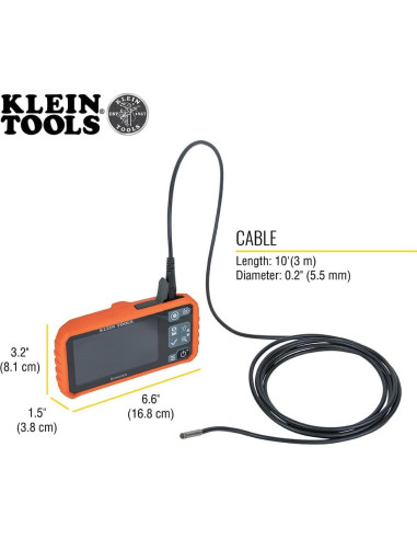 Borescopio Klein Tools ET17 5.5mm 3m con LCD 4.3"