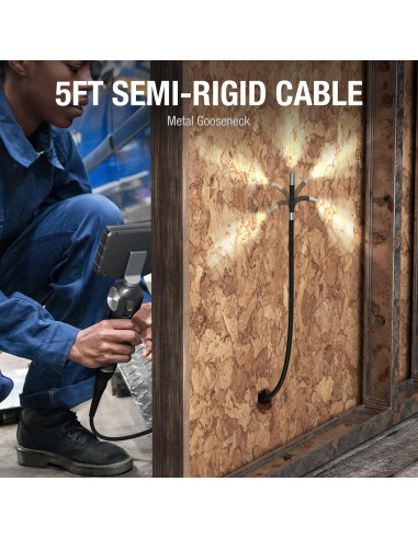 Borescopio Articulado Teslong TD500 con Luz y Pantalla 12,7 cm