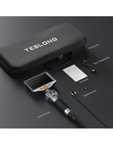 Borescopio Articulado Teslong TD500 con Luz y Pantalla 12,7 cm